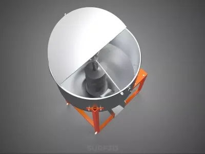 ELECTRIC BUCKET VERTICAL AUGER SCREW MIXER BLENDER MACHINE GRAIN 3D model