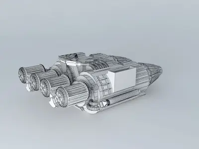 Twin Jet Turbine Engines Free 3D model
