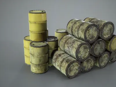 Warehouse Barrels - UE and UNITY - Game  Ready - Low Poly Free low-poly 3D model