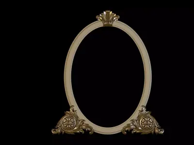 MIRROR ornate gold frame 3D model 10