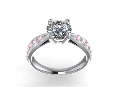 Jewelry Solitaire with Milligrains SI 3D print model