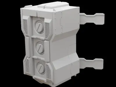 Mecha hard surface missile launcher 3D model