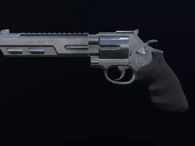 Hand Gun 44 Magnum PBR 4K Low-poly 3D model