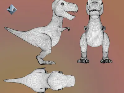 Cartoon Dinosaur 3D model get