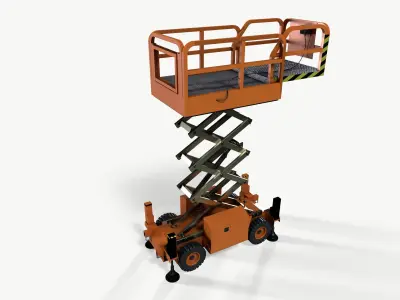 Electric Scissor Lift Low-poly 3D model