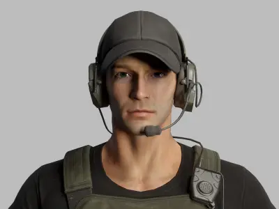 Modern US Soldier Low-poly 3D model purchase