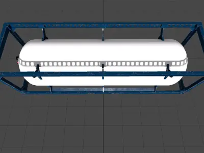 Compressed Gas Cargo Tank Low-poly 3D model
