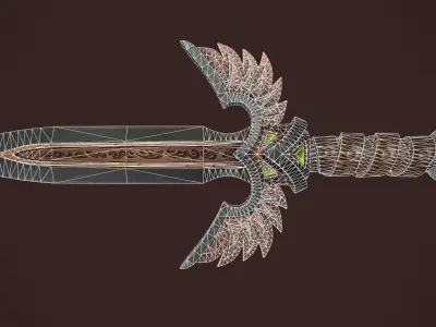 Rune dagger Low-poly 3D model