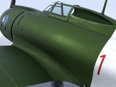 Re2000 Falco I - Catapult version - Rigged Low-poly 3D model