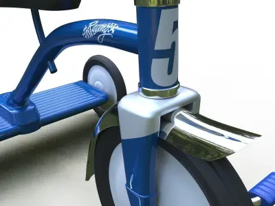 Tricycle Classic Low-poly 3D model