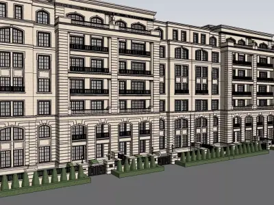 Classical apartment commercial building 3d model 3D model