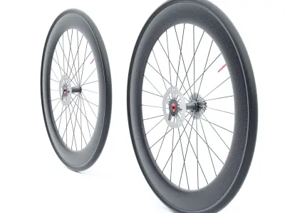Carbon wheels road bike disc 3D model