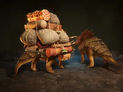 Merchant lizard Low-poly 3D model