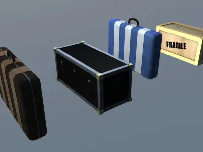 Stagecoach Wagon with Luggage 3D model