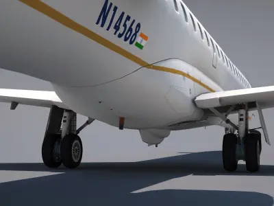 Embraer 145  Low-poly 3D model