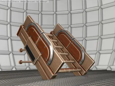 Wood Stairs Construction Element 21  Low-poly 3D model