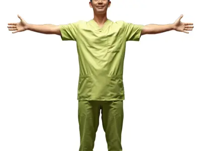 Green Scrub Outfit model pack Low-poly 3D model