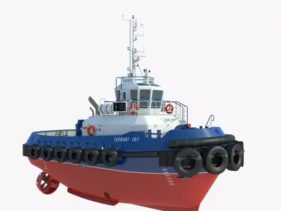 Towing Ship - Detailed 3D Model 3D model