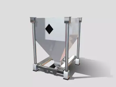 Machine - Stainless Steel Hopper Low-poly 3D model