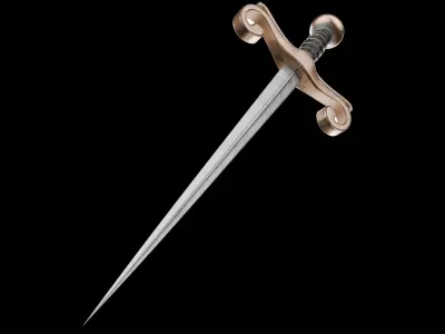 Sword Base Mesh Free low-poly 3D model