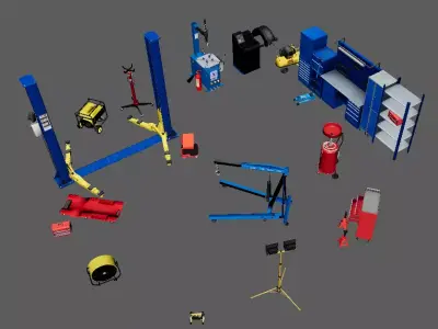  Props Pack Low-poly 3D model
