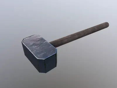 Low Poly Hammer  Free low-poly 3D model