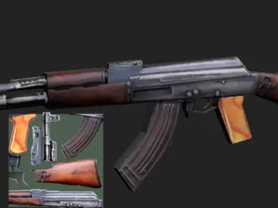 AK-47 low-poly ak - rifle Free low-poly 3D model