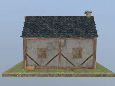  Fahverk medieval house Low-poly 3D model