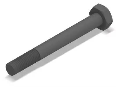 Bolt Partial Thread Hexagonal Head M10x90mm 3D model