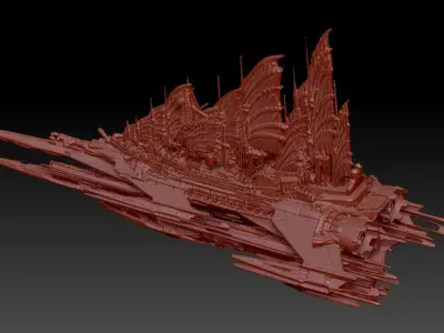 Sci-Fi Emperors Fin ship palace 3  3D model