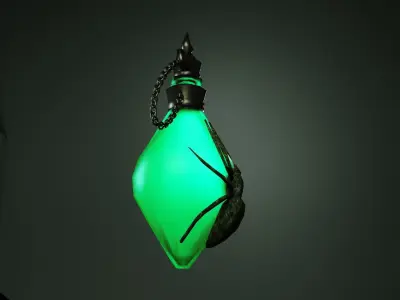 Spider Venom Poison Bottle Free low-poly 3D model