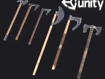 Battle axes Low-poly 3D model purchase