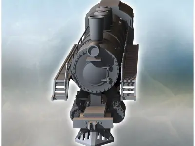 Soviet locomotive SO 17-2211 4 - World War Two Second WWII Front 3D print model