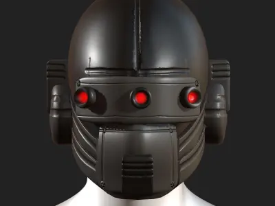 Helmet scifi military combat 3d futuristic  Low-poly 3D model
