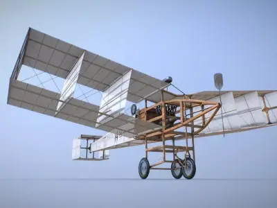 Model Replic 14 bis Santos Dumont Low-poly 3D model