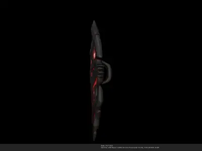 Stylized Dark Fantasy Demonic Shield 3D Model - AI Low-poly 3D model