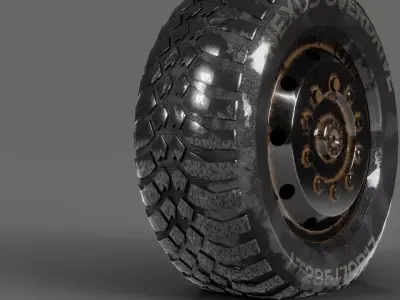 OffRoadTire3DModelWetSurfaceDeformationLatticeLT28570R17 3D model