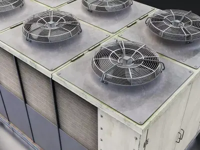 Industrial HVAC Unit Low-poly 3D model