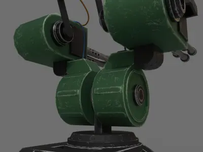 Turret Low-poly 3D model shop