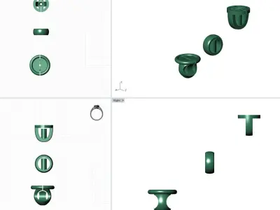 Set of earring back 3D print model