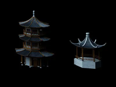 Ancient Japanese architecture02  3D model