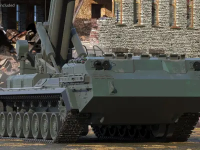 2S7 Pion Heavy Artillery Armed Position Clean  purchase 3D model