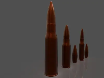 Bullets group of Low-poly 3D model