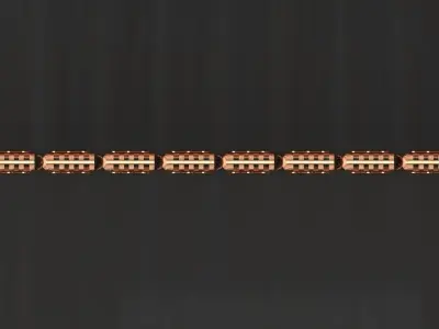 3 Size Gold Bracelet 3dm stl renders details 3D print model