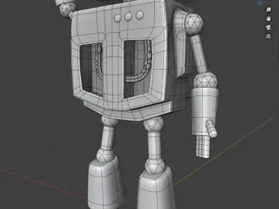 stylized rigged robot character 3D model