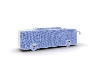 Blue Urban Bus model pack Low-poly 3D model