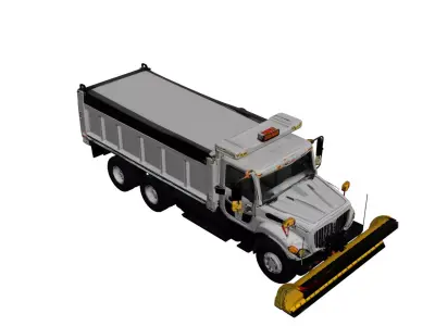 Snow Plow Truck Winter Road Maintenance Service Vehicle 3D model
