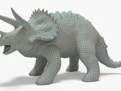 Triceratops Rigged Basemesh Low-poly 3D model