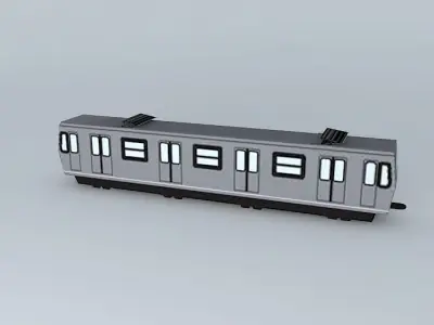 Low-poly Subway Train Free 3D model
