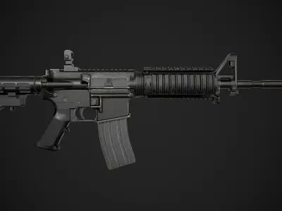 M4 Carbine Low-poly 3D model 2
